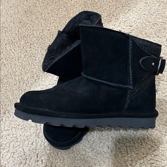 BearPaw Black Suede Buckle Boots - Picture 7 of 9